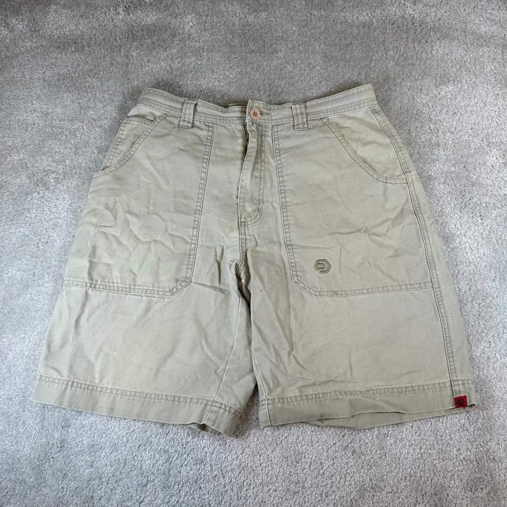 Vintage 90s Ocean Pacific Cargo Shorts Mens 33 Tan Cotton Canvas Utility Relaxed